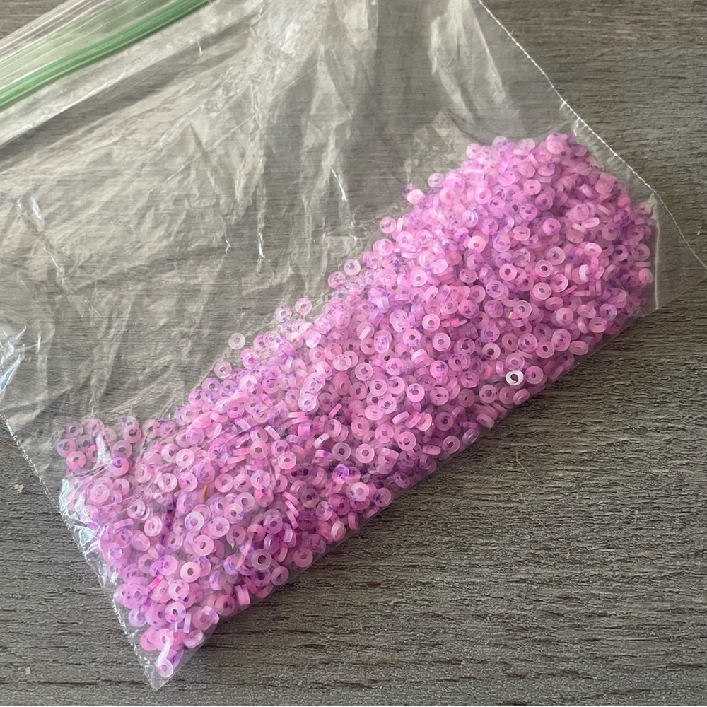 Lot of Pink & Purple Tie Dye Heishi Beads